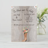 Boots bruiloft uitnodiging (Staand voorkant)