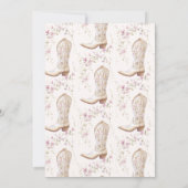 Boots & Brunch Roze Bloemige Bloemen Bruiloft Kaart (Achterkant)