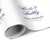 Boots & Bubble bachelorette party name purpleplace Cadeaupapier (Rol Hoek)