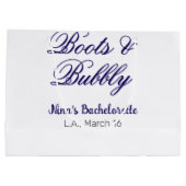 Boots & Bubble bachelorette party name purpleplace Groot Cadeauzakje (Achterkant)