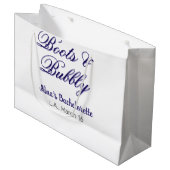 Boots & Bubble bachelorette party name purpleplace Groot Cadeauzakje (Voorkant Gekanteld)