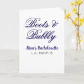 Boots & Bubble bachelorette party name purpleplace Kaart (Gele Bloem)