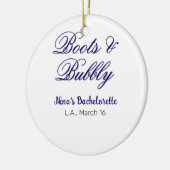 Boots & Bubble bachelorette party name purpleplace Keramisch Ornament (Links)