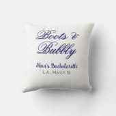 Boots & Bubble bachelorette party name purpleplace Kussen (Achterkant)