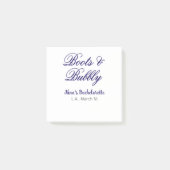 Boots & Bubble bachelorette party name purpleplace Post-it® Notes (Voorkant)