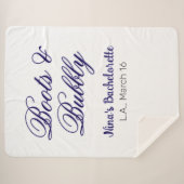 Boots & Bubble bachelorette party name purpleplace Sherpa Deken (Voorkant (horizontaal))