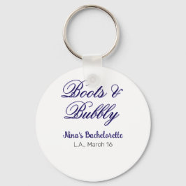 Boots & Bubble bachelorette party name purpleplace Sleutelhanger