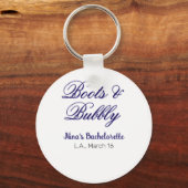 Boots & Bubble bachelorette party name purpleplace Sleutelhanger (Achterkant)