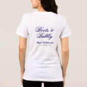 Boots & Bubble bachelorette party name purpleplace Tri-Blend Shirt (Achterkant)