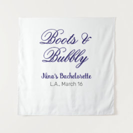 Boots & Bubble bachelorette party name purpleplace Wandkleed