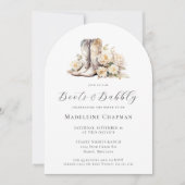 Boots & Bubble Elegant Rustic Floral Vrijgezellenf Kaart (Voorkant)