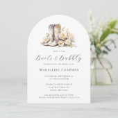 Boots & Bubble Elegant Rustic Floral Vrijgezellenf Kaart (Staand voorkant)