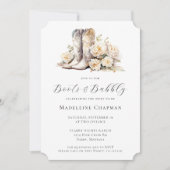 Boots & Bubble Elegant Rustic Floral Vrijgezellenf Kaart (Voorkant)