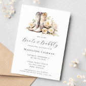 Boots & Bubble Elegant Rustic Floral Vrijgezellenf Kaart
