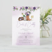 Boots Bubble Rustic Country Western Vrijgezellenfe Kaart (Staand voorkant)