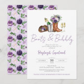 Boots & Bubble Rustic Western Vrijgezellenfeest Kaart (Voorkant / Achterkant)