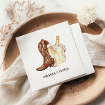 Boots & Bubble Rustic Western Vrijgezellenfeest Servet<br><div class="desc">Laarzen & Bubbly Rustiek Western Vrijgezellenfeest servetten</div>