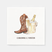 Boots & Bubble Rustic Western Vrijgezellenfeest Servet (Voorkant)