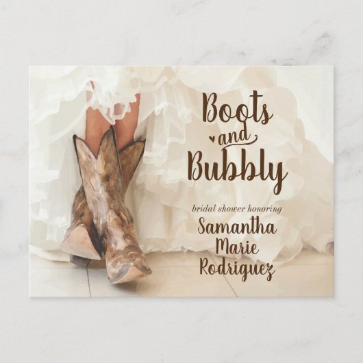 Boots & Bubble Texas Bride in Boots Vrijgezellenfe Briefkaart (Voorkant)