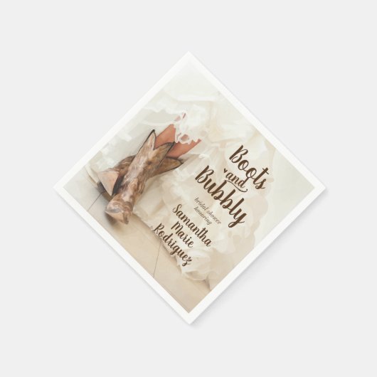 Boots & Bubble Texas Bride in Boots Vrijgezellenfe Servet (Hoek)