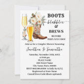 Boots Bubbles & Brews Winter Bridal Shower Kaart (Voorkant)