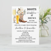 Boots Bubbles & Brews Winter Bridal Shower Kaart (Staand voorkant)