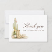 Boots & Bubbles Elegant Baby Shower Bedankkaart (Voorkant)