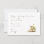 Boots & Bubbles Elegant Baby Shower Bedankkaart (Achterkant)