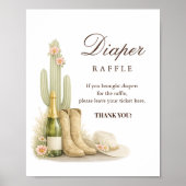 Boots & Bubbles Westerse Baby Shower Luierspel Poster (Voorkant)