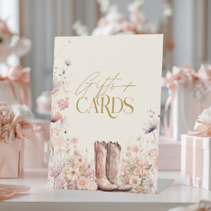 Boots & Bubbly Bloemstukken Cowgirl Cadeaubonnen B Reclamebord Met Voetstuk