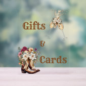 Boots & Bubbly Boho western Vrijgezellenfeest gesc Acryl Bord (Neutraal)