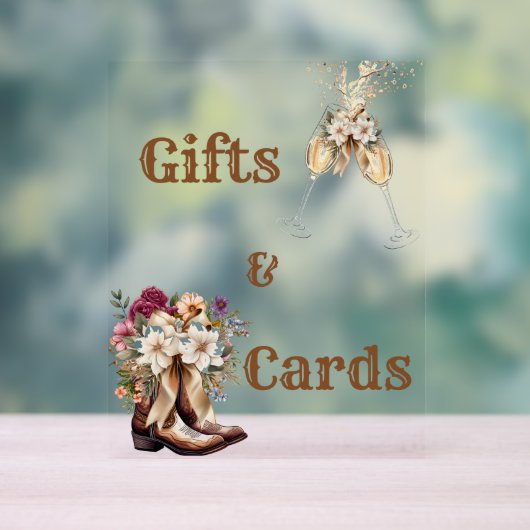 Boots & Bubbly Boho western Vrijgezellenfeest gesc Acryl Bord (Neutraal)