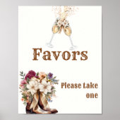 Boots & Bubbly Boho western Vrijgezellenfeest guns Poster (Voorkant)