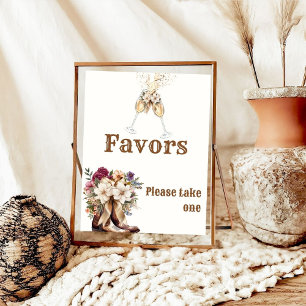 Boots & Bubbly Boho western Vrijgezellenfeest guns Poster