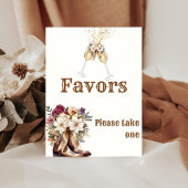 Boots & Bubbly Boho western Vrijgezellenfeest guns Reclamebord Met Voetstuk