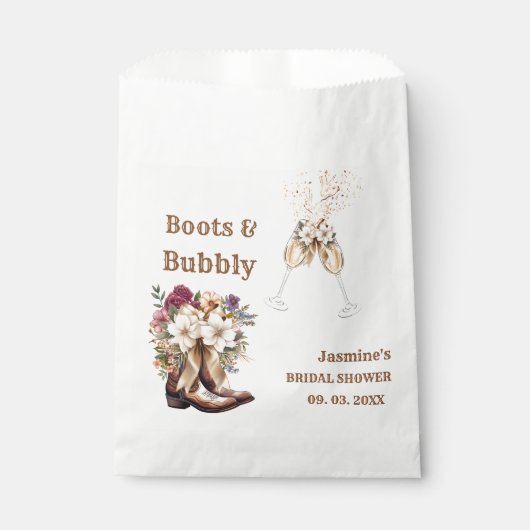 Boots & Bubbly Boho Western Vrijgezellenfeest Part Bedankzakje (Voorkant)