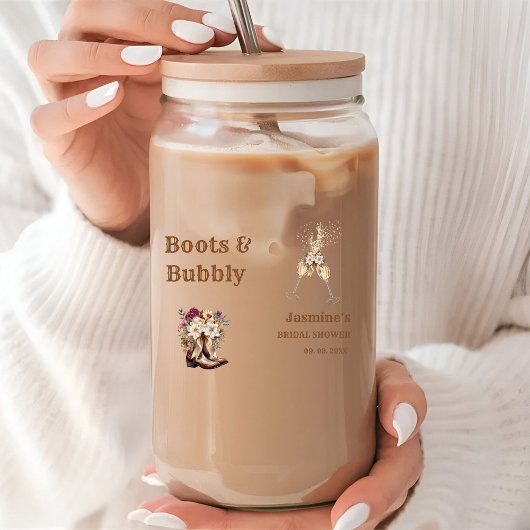 Boots & Bubbly Boho Western Vrijgezellenfeest Part Blikvorm Glas