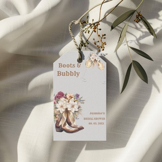 Boots & Bubbly Boho Western Vrijgezellenfeest Part Cadeaulabel