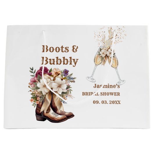 Boots & Bubbly Boho Western Vrijgezellenfeest Part Groot Cadeauzakje (Voorkant)