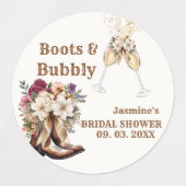 Boots & Bubbly Boho Western Vrijgezellenfeest Part Labels (Design 1)