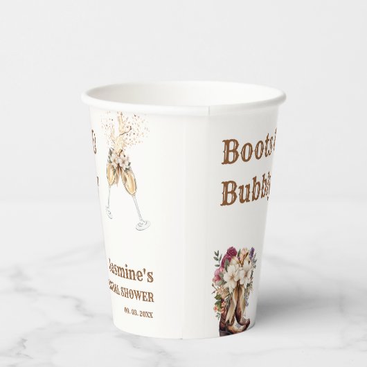Boots & Bubbly Boho Western Vrijgezellenfeest Part Papieren Bekers (Rechts)