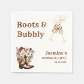 Boots & Bubbly Boho Western Vrijgezellenfeest Part Servet (Voorkant)