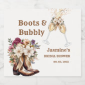 Boots & Bubbly Boho Western Vrijgezellenfeest Part Sparkling Wijnetiket (Enkel label)