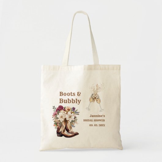 Boots & Bubbly Boho Western Vrijgezellenfeest Part Tote Bag (Voorkant)