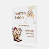 Boots & Bubbly Boho western Vrijgezellenfeest Welk Acryl Bord (Hoek)