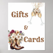 Boots & Bubbly Boho western Vrijgezellenfeest Welk Poster (Voorkant)