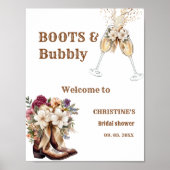 Boots & Bubbly Boho western Vrijgezellenfeest Welk Poster (Voorkant)