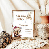 Boots & Bubbly Boho western Vrijgezellenfeest Welk Poster