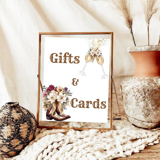 Boots & Bubbly Boho western Vrijgezellenfeest Welk Poster