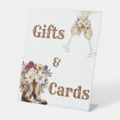 Boots & Bubbly Boho western Vrijgezellenfeest Welk Reclamebord Met Voetstuk (Voorkant)